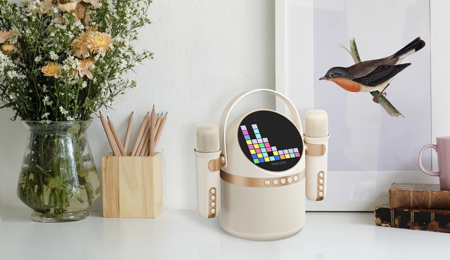 Преносима Bluetooth колона Philips, 10W, Караоке, Бежова TAS2509WT/00