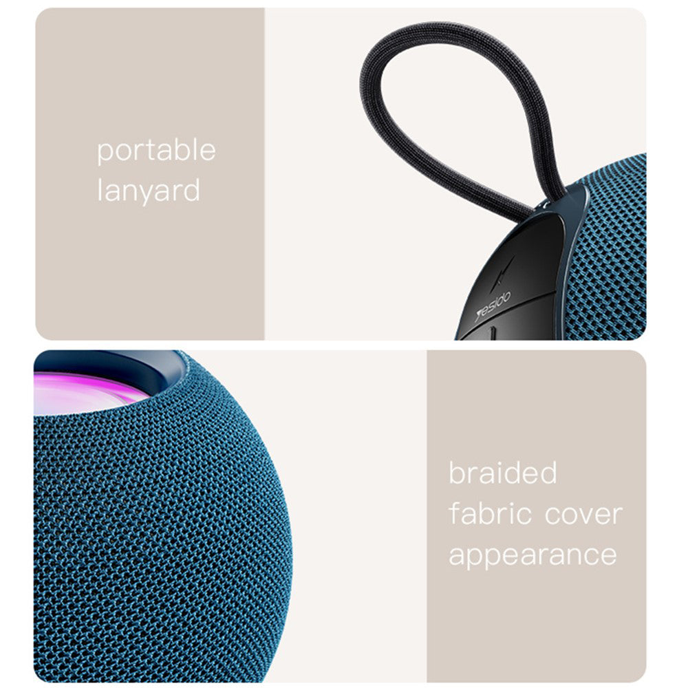 Портативна Bluetooth колонка Yesido YSW13, 5W, RGB, Синя