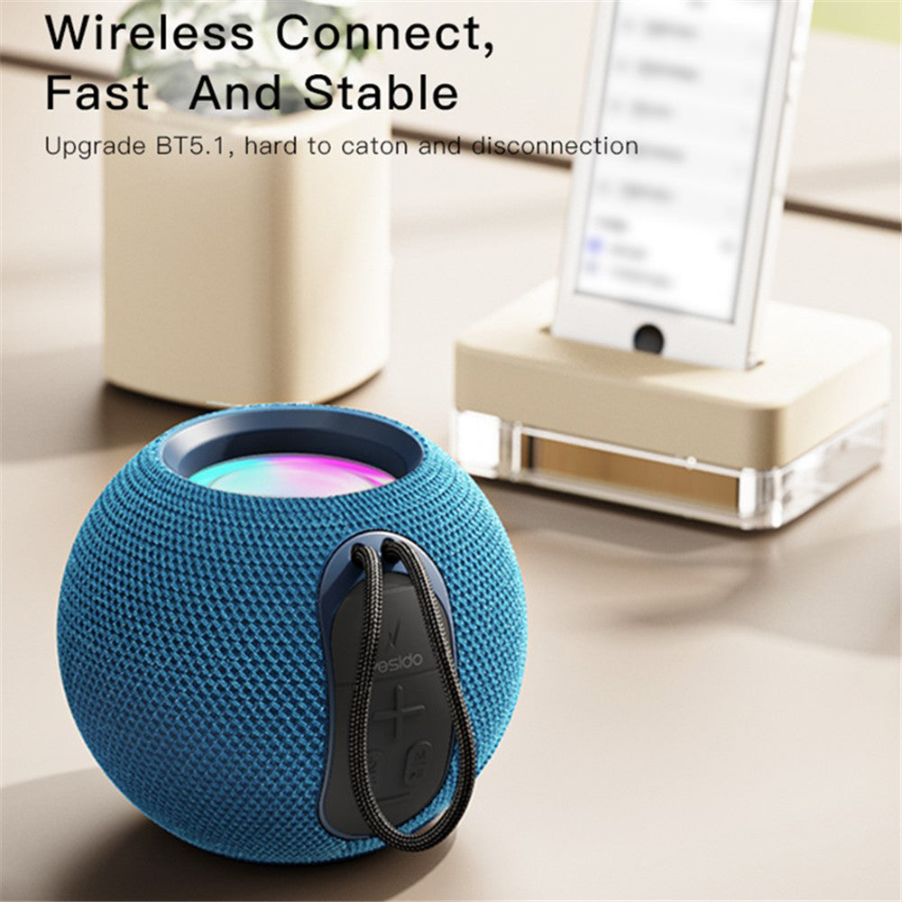 Портативна Bluetooth колонка Yesido YSW13, 5W, RGB, Синя