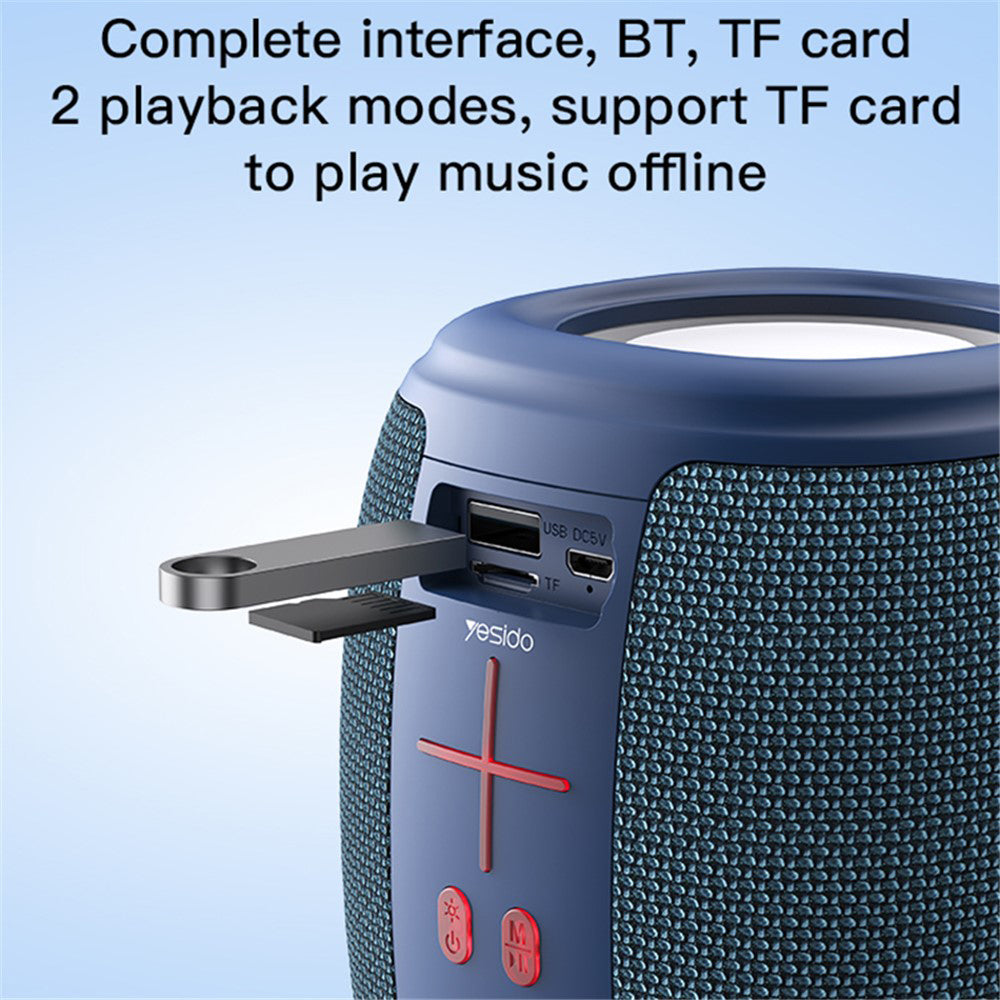 Портативна Bluetooth колонка Yesido YSW14, 5W, RGB, Синя