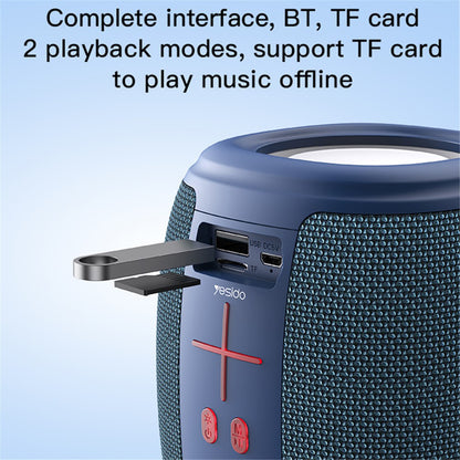 Портативна Bluetooth колонка Yesido YSW14, 5W, RGB, Синя