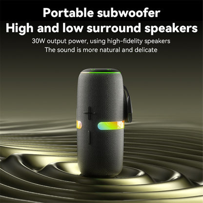 Портативна Bluetooth колонка Yesido YSW22, 30W, RGB, Водоустойчива, Черна
