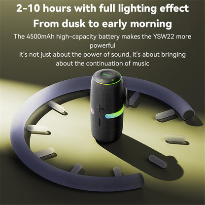 Портативна Bluetooth колонка Yesido YSW22, 30W, RGB, Водоустойчива, Черна