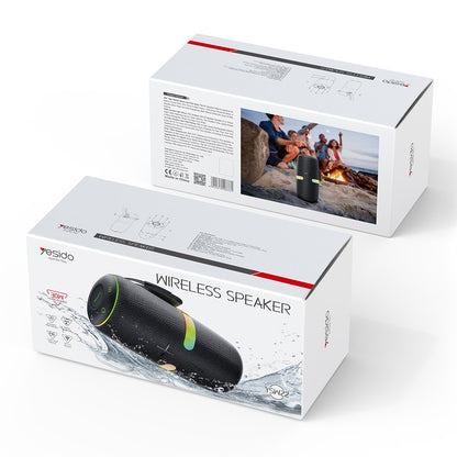 Портативна Bluetooth колонка Yesido YSW22, 30W, RGB, Водоустойчива, Черна