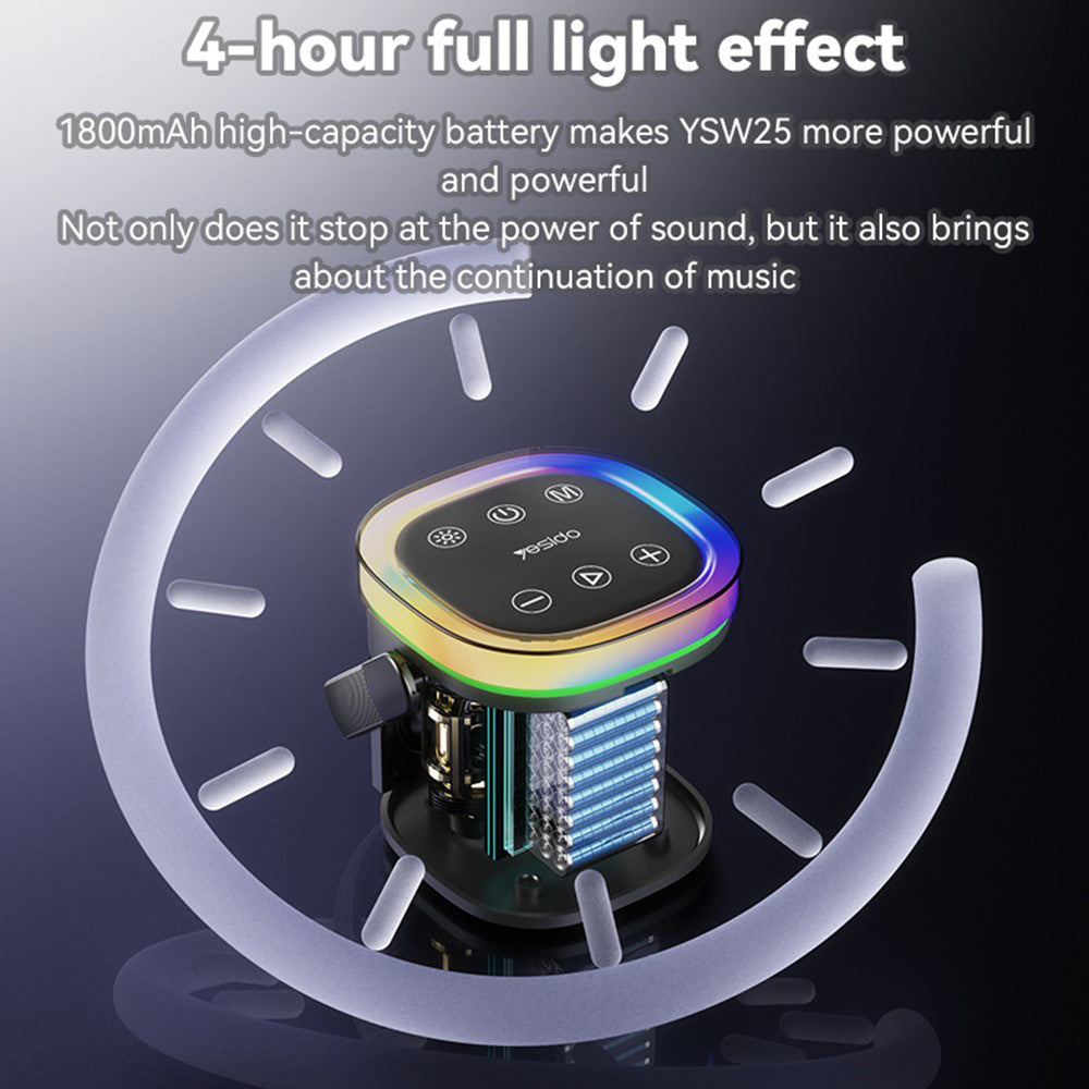 Портативна Bluetooth колонка Yesido YSW25, 5W, RGB, Черна