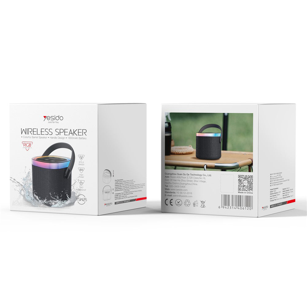 Портативна Bluetooth колонка Yesido YSW25, 5W, RGB, Черна