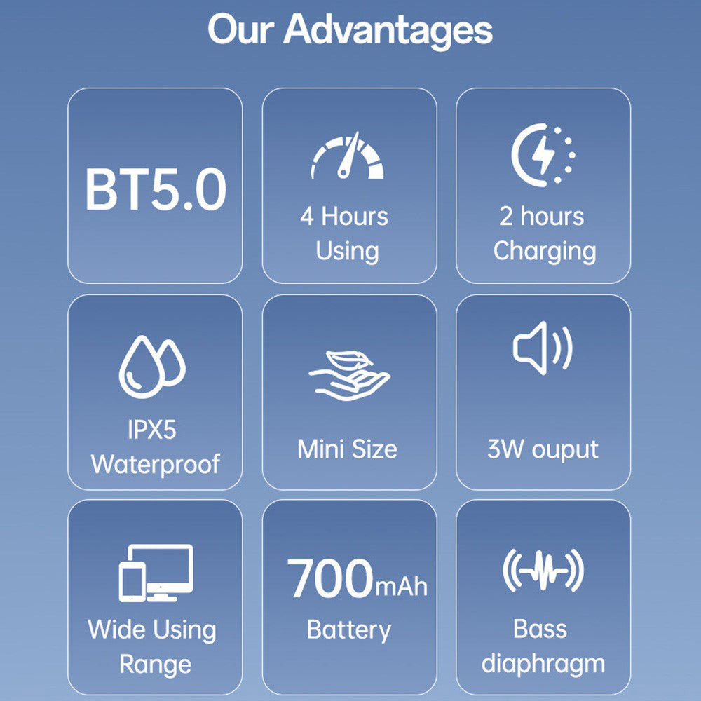 Bluetooth колонка Yesido YSW30, 3W, Водоустойчива, Черна