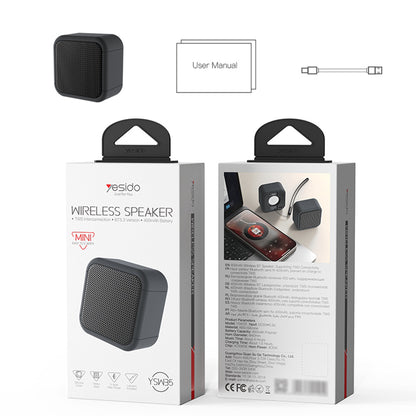 Портативна Bluetooth колонка Yesido YSW35, 5W, TWS, Водоустойчива, Черна