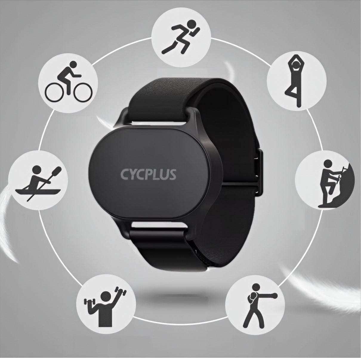 Гривна за мониторинг на сърдечния ритъм Cycplus H1, черна