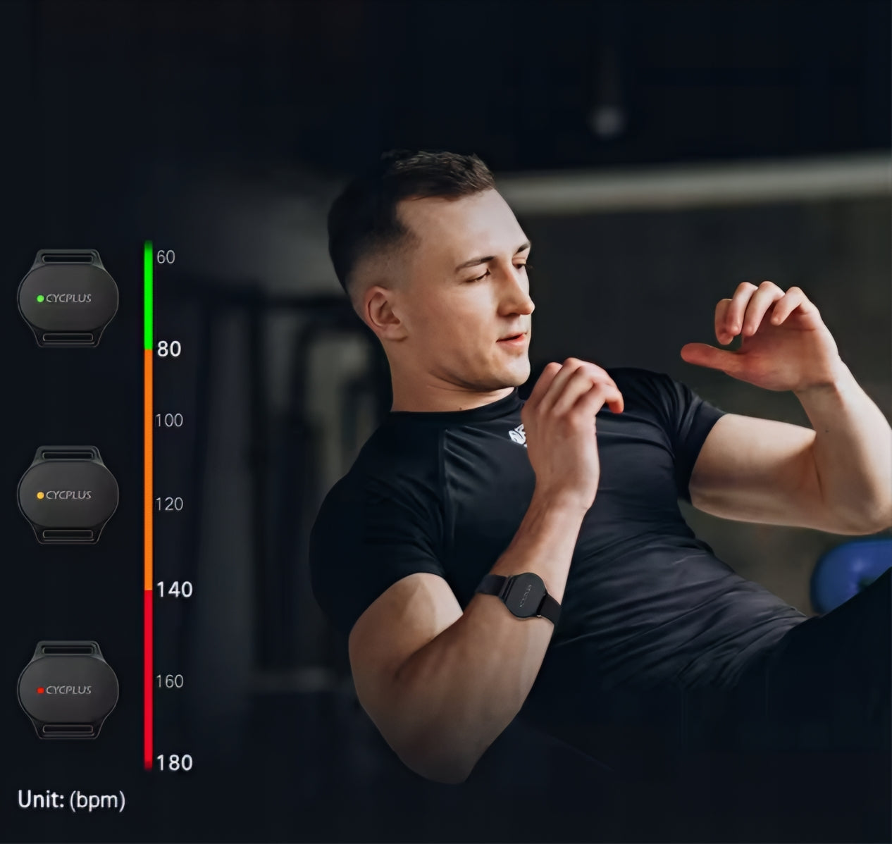 Гривна за мониторинг на сърдечния ритъм Cycplus H1, черна