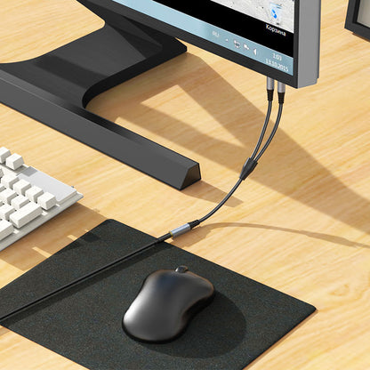 Аудио адаптер 3.5mm - 2 x 3.5mm HOCO UPA21, 0.25m, Черен