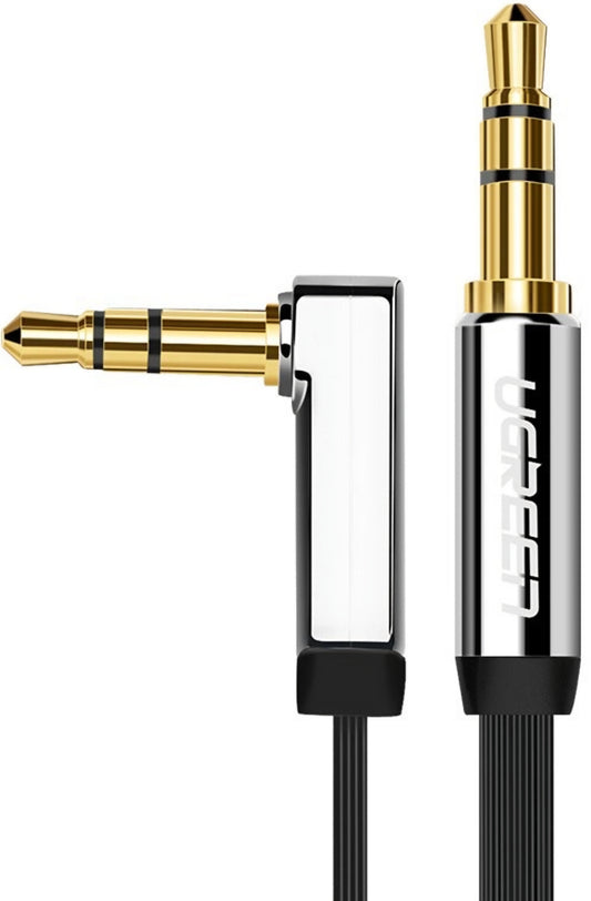 Аудио кабел 3.5mm - 3.5mm UGREEN AV119 Angled, 3m, Черен
