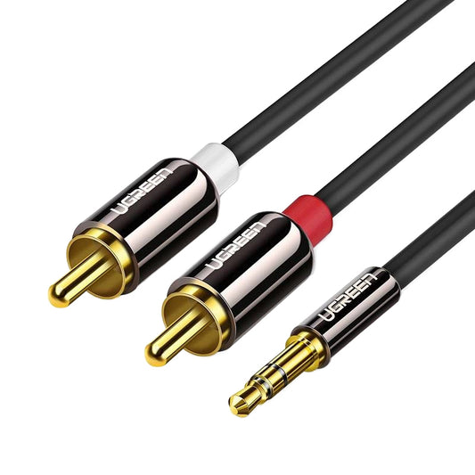 Аудио кабел 3.5mm - 2 x RCA UGREEN AV116, 2m, Черен