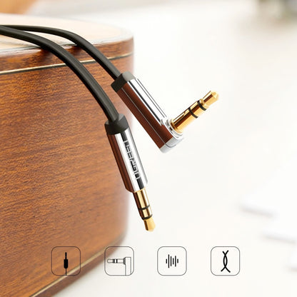 Аудио кабел 3.5mm - 3.5mm UGREEN AV119 Angled, 1.5m, Черен