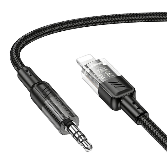 Аудио кабел Lightning - 3.5mm HOCO UPA27, 1.2m, Черен