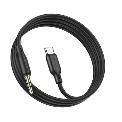 Аудиокабел 3,5 мм - USB-C Borofone BL18, 1 м, черен 