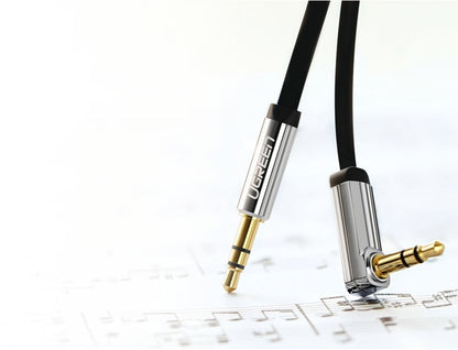Аудио кабел 3.5mm - 3.5mm UGREEN AV119 Angled, 1.5m, Черен