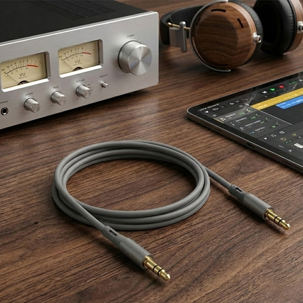 Audio Cable 3.5mm - 3.5mm Techsuit AC3 SoundFlex, 1m, Grey