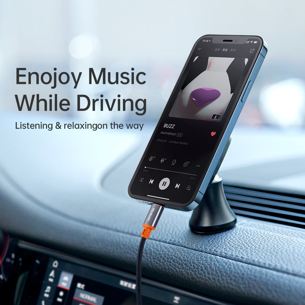 Аудио кабел Lightning - 3.5mm McDodo CA-0780 Castle, 1.2m, Черен