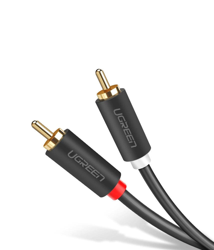 Аудио кабел UGREEN AV104, 2 x RCA - 2 x RCA, 2m, Черен