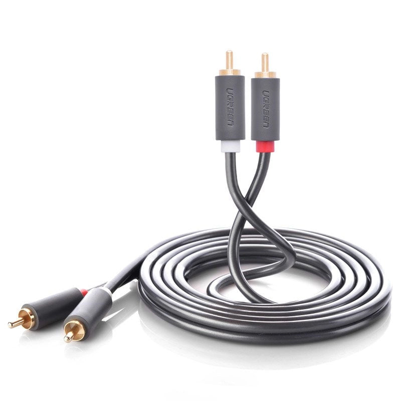 Аудио кабел UGREEN AV104, 2 x RCA - 2 x RCA, 2m, Черен
