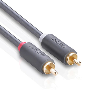 Аудио кабел UGREEN AV104, 2 x RCA - 2 x RCA, 2m, Черен