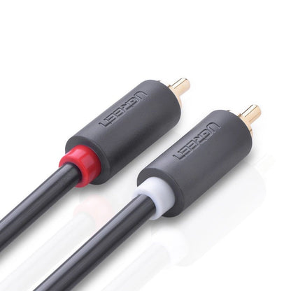 Аудио кабел UGREEN AV104, 2 x RCA - 2 x RCA, 2m, Черен