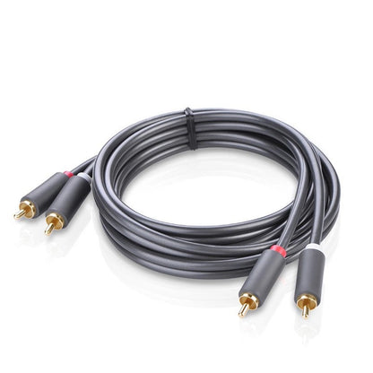 Аудио кабел UGREEN AV104, 2 x RCA - 2 x RCA, 2m, Черен