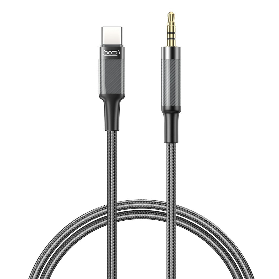 Аудио кабел USB-C - 3.5mm XO Design NB-R279B, 1m, Черен