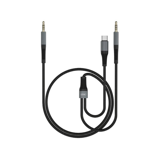 Аудио кабел USB-C / 3.5mm - 3.5mm XO Design NB178B, 1m, Черен