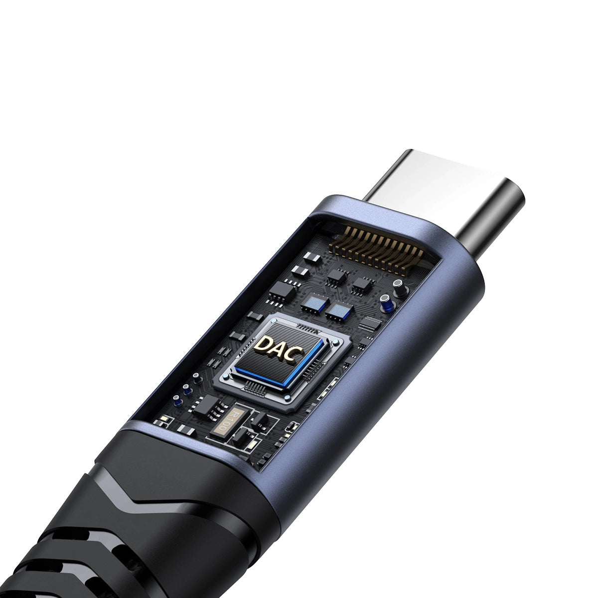 Аудио кабел USB-C - 3.5mm / USB-C Joyroom SY-C02, 0.14m, Черен