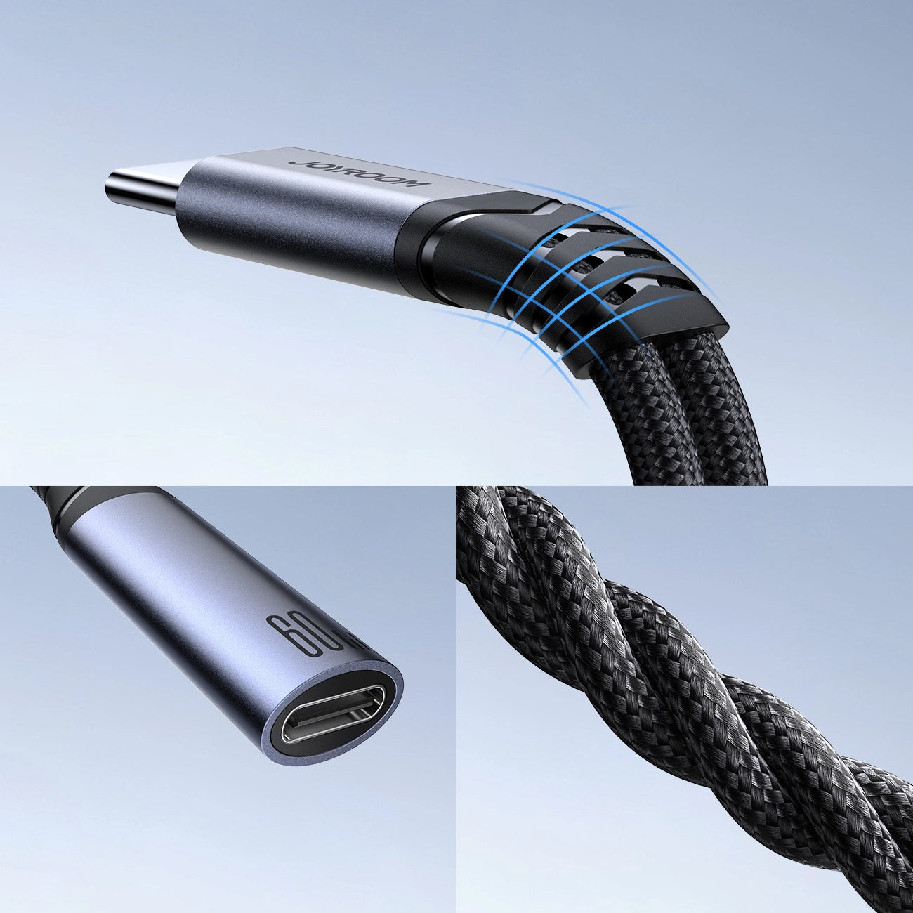 Аудио кабел USB-C - 3.5mm / USB-C Joyroom SY-C02, 0.14m, Черен