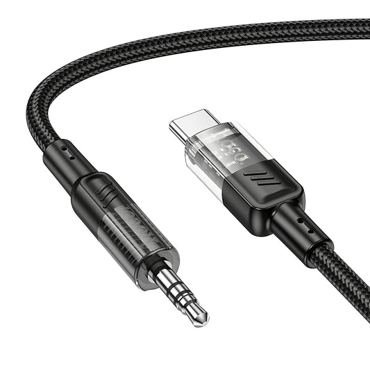 Аудио кабел USB-C - 3.5mm HOCO UPA27, 1.2m, Черен