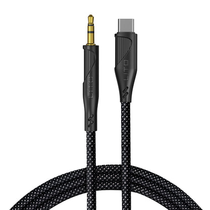 Аудио кабел USB-C - 3.5mm Lito LA02, 1m, Черен