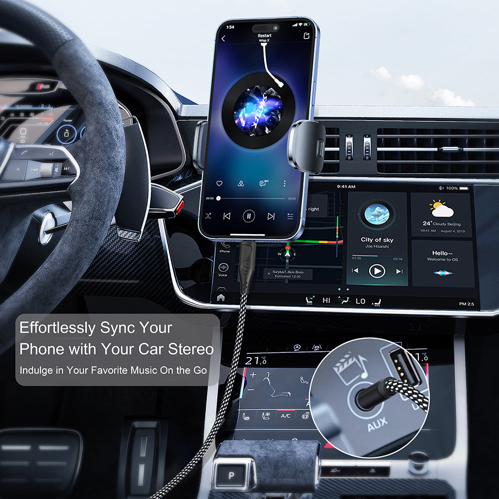 Аудио кабел USB-C - 3.5mm Lito LA02, 1m, Черен