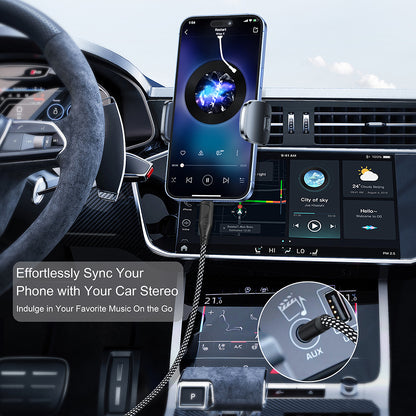 Аудио кабел USB-C - 3.5mm Lito LA02, 1m, Черен