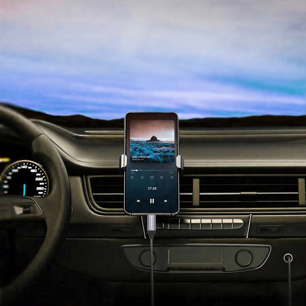 USB-C to 3.5mm Techsuit AC11 FuseXound Audio Cable, 0.5m, Gray