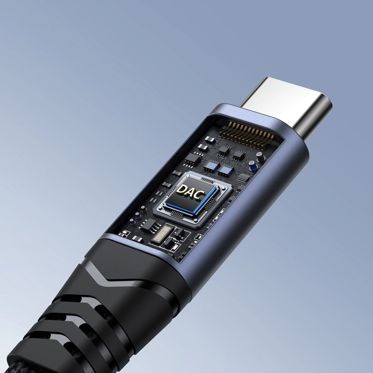 Аудио кабел USB-C - 3.5mm / USB-C Joyroom SY-C02, 0.14m, Черен