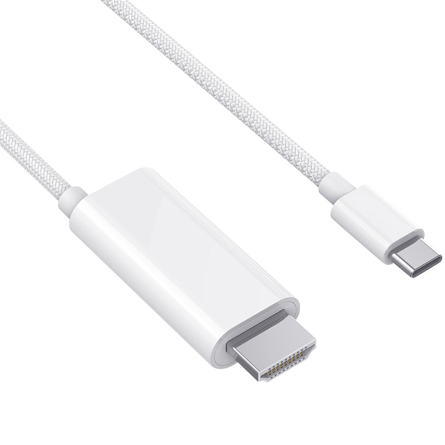 Аудио и видео кабел USB-C - HDMI WiWu Wi-PS001, 1,8 м, бял