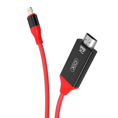 Аудио и видео кабел Lightning - HDMI XO Design GB006, 1.8m, Червен