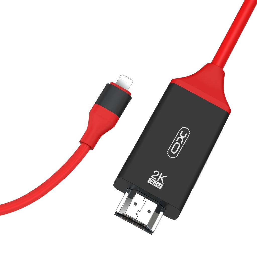 Аудио и видео кабел Lightning - HDMI XO Design GB006, 1.8m, Червен