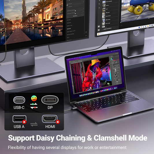 Аудио и видео кабел USB-C - DisplayPort UGREEN CM556 (25157), 1м, Сив