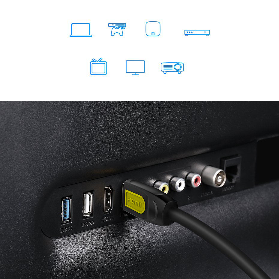 Видео кабел UGREEN HD101, HDMI - HDMI, 4K, 1m, Черен