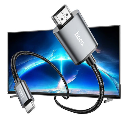 Аудио и видео кабел USB-C - HDMI HOCO UA27, 2m, Сив