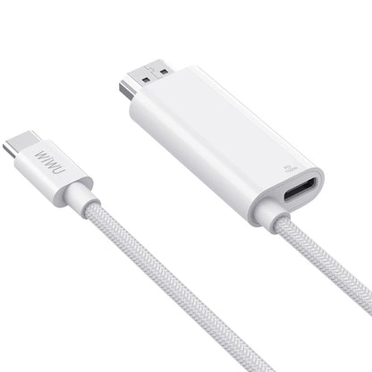 Аудио и видео кабел USB-C - HDMI WiWu Wi-PS001, 1,8 м, бял