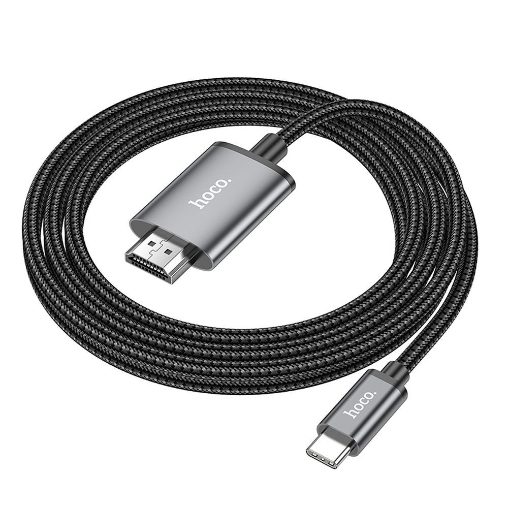 Аудио и видео кабел USB-C - HDMI HOCO UA27, 2m, Сив