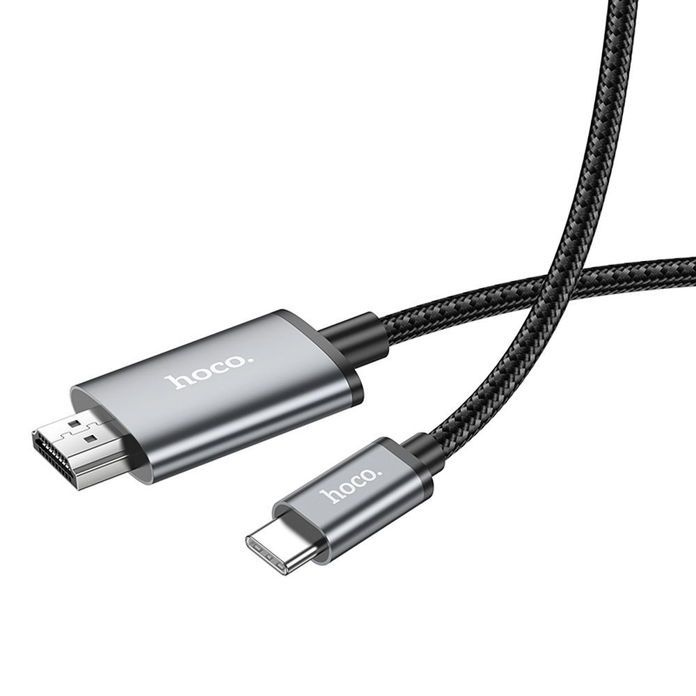 Аудио и видео кабел USB-C - HDMI HOCO UA27, 2m, Сив