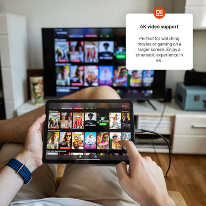 USB-C to HDMI Audio and Video Cable Fixed, 2m, Grey