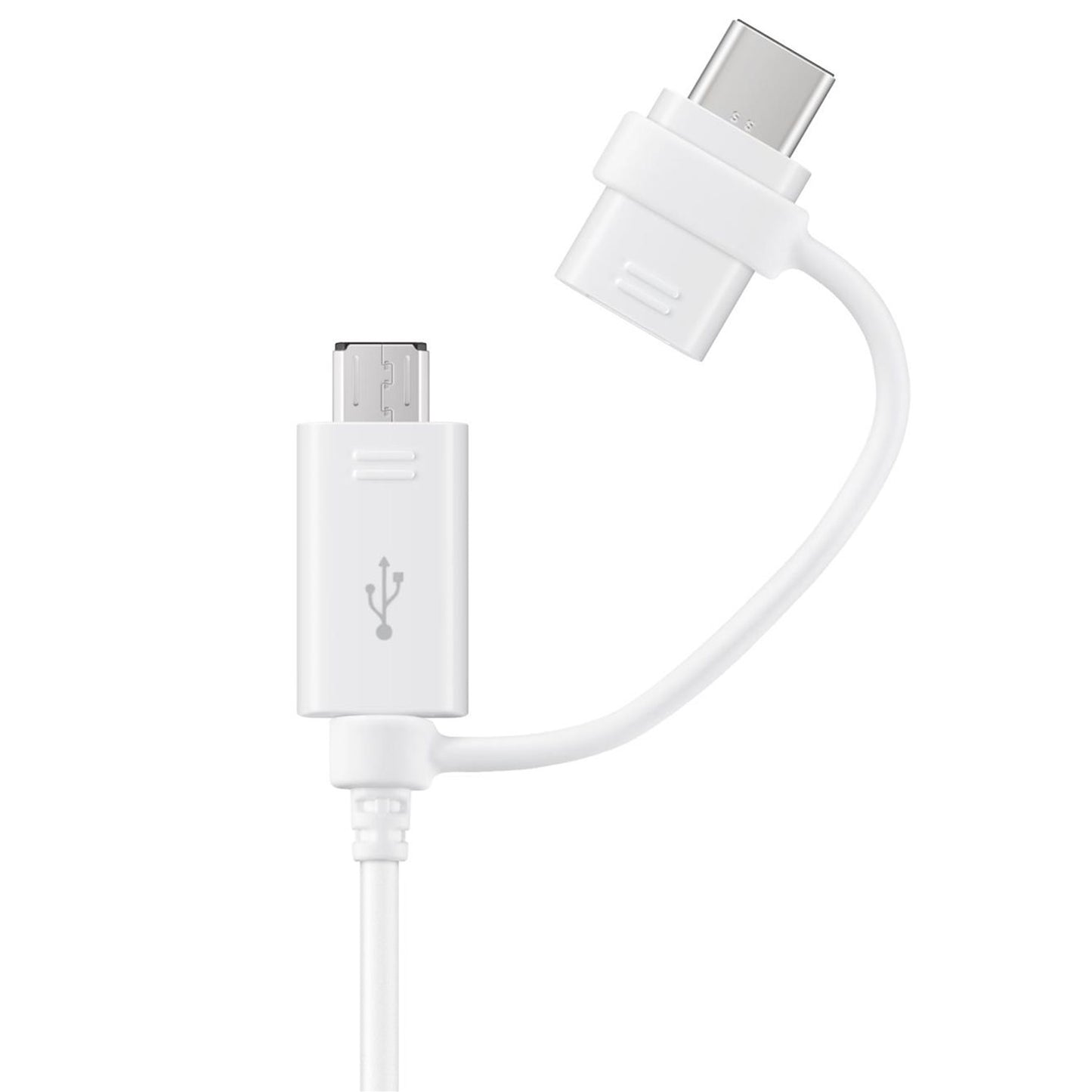 Кабел за данни и зареждане USB-A - USB-C / microUSB Samsung Combo 2в1, 18W, 1,5 м, бял EP-DG930DWEGWWW