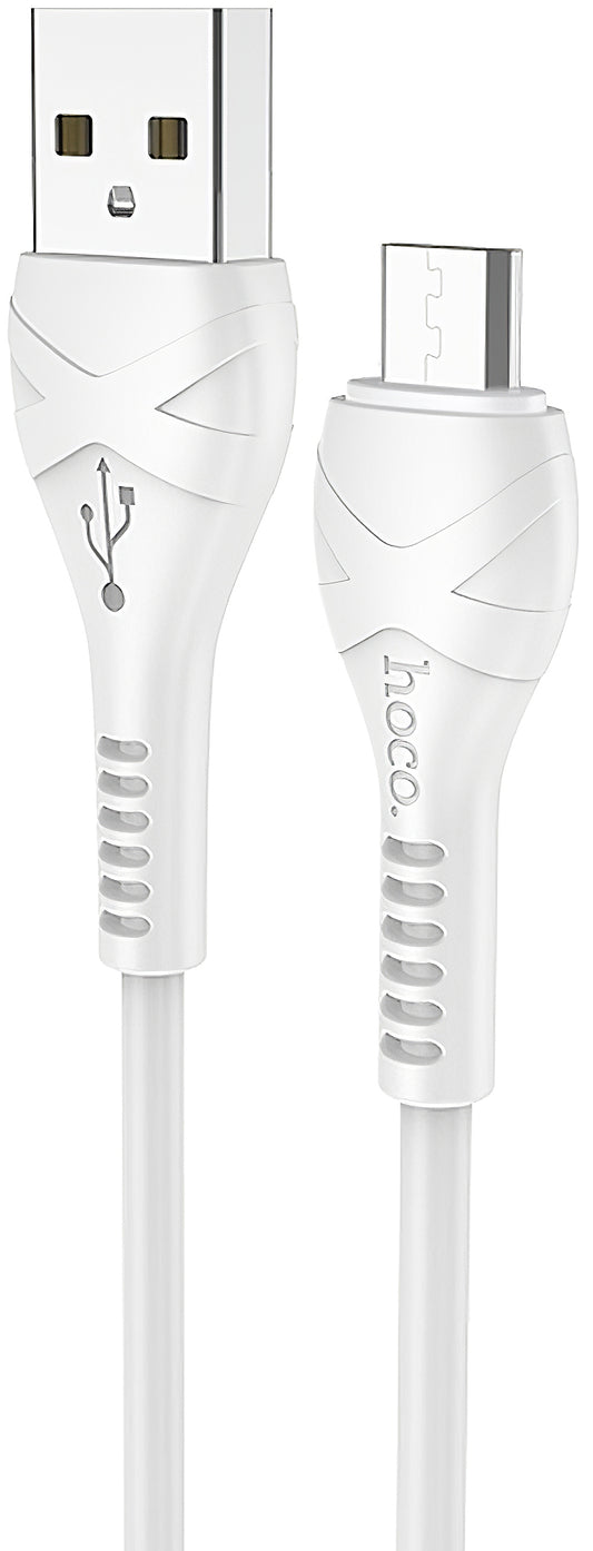 Кабел за данни и зареждане USB-A - microUSB HOCO X37, 18W, 1m, Бял